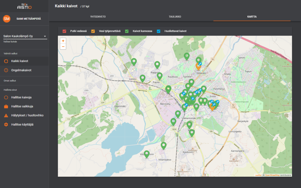 Aistio district monitoring kaukolämpöverkostojen valvonnassa